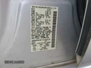 2008 Nissan Frontier SE with VIN 1N6AD09U18C416919, listed as a Copart auction lot 84837774 with 78,104 mi miles and Salvage title. Bid and sale history available at DreamBid. Image 12.