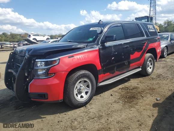 2017 Chevrolet Tahoe Commercial with VIN 1GNSKFEC8HR357661, listed as a Copart auction lot 73394694 with 53,839 mi miles and Salvage Title. Bid and sale history available at carsss.com. Image 1.