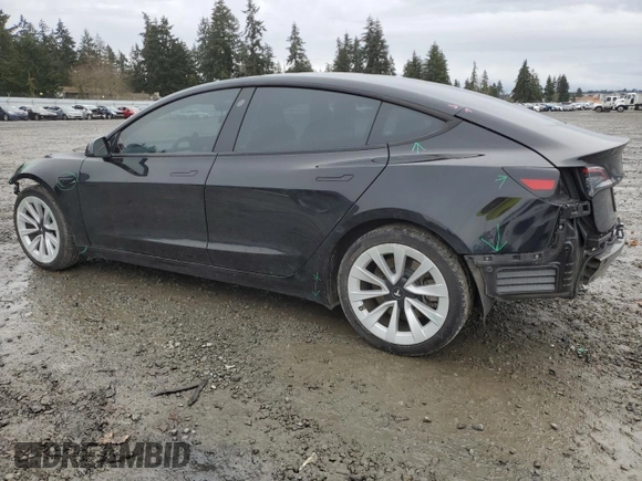 2023 Tesla Model 3 Long Range with VIN 5YJ3E1EB9PF607217, listed as a Copart auction lot 50103645 with 82,198 mi miles and Salvage Title. Bid and sale history available at DreamBid. Image 2.