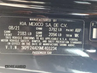 2021 Kia Forte LXS with VIN 3KPF24AD9ME401234, listed as a Copart auction lot 53972085 with 74,840 mi miles and Salvage title. Bid and sale history available at DreamBid. Image 12.