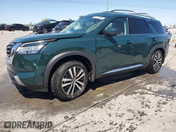 2024 Nissan Pathfinder Platinum with VIN 5N1DR3DK1RC266834, listed as a Copart auction lot 52101895 with 2,046 mi miles and Salvage title. Bid and sale history available at DreamBid. Image 1.