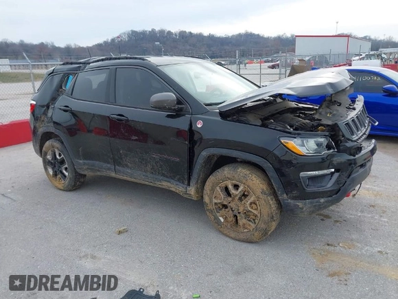 2018 Jeep Compass Trailhawk with VIN 3C4NJDDB6JT442016, listed as a IAAI auction lot 41068443 with 114,579 mi miles and . Bid and sale history available at carsss.com. Image 1.