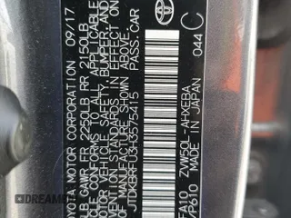 2017 Toyota Prius Two с VIN JTDKBRFU3H3575415, выставлен на аукционе Copart как лот 65622375 с пробегом 154 463 миль миль и Списание • Salvage title. История ставок и продаж доступна на DreamBid. Изображение 13.