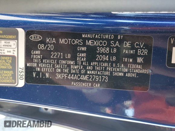 2021 Kia Forte GT with VIN 3KPF44AC4ME279173, listed as a Copart auction lot 49910305 with 70,657 mi miles and Salvage Title. Bid and sale history available at carsss.com. Image 14.