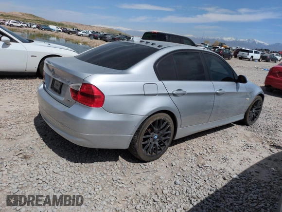 2007 BMW 3 Series 328xi with VIN WBAVC73507KP34341, listed as a Copart auction lot 52455725 with Not provided miles and Salvage title. Bid and sale history available at DreamBid. Image 3.