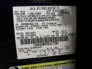 2008 Ford Taurus X Eddie Bauer с VIN 1FMDK08W78GA11984, выставлен на аукционе Copart как лот 46035825 с пробегом 166 487 миль миль и Списание • Salvage title. История ставок и продаж доступна на DreamBid. Изображение 12.