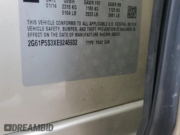2014 Cadillac XTS Premium z VIN 2G61P5S3XE9246932, wystawiony jako Copart lot #84531124 z przebiegiem 152 330 mil mil oraz Szkoda całkowita • Salvage title. Historia ofert i sprzedaży dostępna na DreamBid. Obrazek 14.