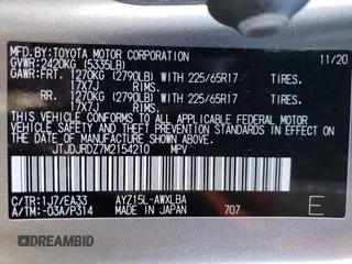 2021 Lexus NX 300h with VIN JTJDJRDZ7M2154210, listed as a Copart auction lot 44276405 with 35,262 mi miles and Clean title. Bid and sale history available at DreamBid. Image 14.