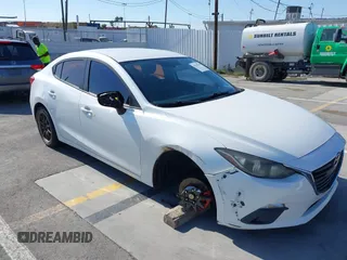 2015 Mazda 3 i SV with VIN JM1BM1T71F1218642, listed as a IAAI auction lot 42142795 with 134,143 mi miles. Bid and sale history available at carsss.com. Image 1.