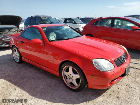 2000 Mercedes-Benz SLK-Class Kompressor with VIN WDBKK47F2YF158853, listed as a Copart auction lot 75102684 with 107,732 mi miles and Salvage Title. Bid and sale history available at carsss.com. Image 4.