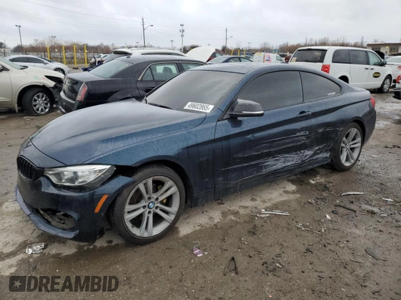 2015 BMW 4 Series 428i xDrive z VIN WBA3N5C5XFK198714, wystawiony jako Copart lot #49602865 z przebiegiem 100 664 mil mil oraz Szkoda całkowita • Salvage title. Historia ofert i sprzedaży dostępna na DreamBid. Obrazek 1.