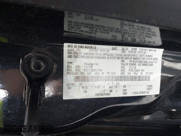 2013 Ford C-Max SEL with VIN 1FADP5BU4DL544750, listed as a IAAI auction lot 42258705 with 209,330 mi miles and . Bid and sale history available at DreamBid. Image 9.