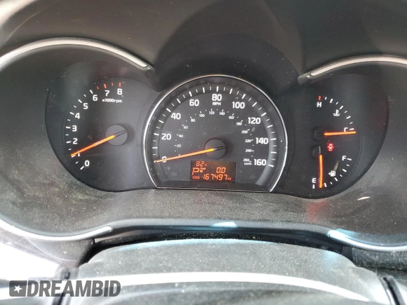 2014 Kia Sorento LX with VIN 5XYKTCA61EG438449, listed as a Copart auction lot 53690115 with 167,497 mi miles and Clean Title. Bid and sale history available at carsss.com. Image 9.