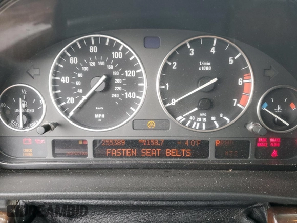 1997 BMW 7 Series 740il with VIN WBAGJ8323VDM00753, listed as a Copart auction lot 66674414 with 255,389 mi miles and Salvage Title. Bid and sale history available at carsss.com. Image 9.