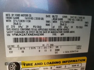 2022 Ford Expedition Max Limited with VIN 1FMJK2ATXNEA42300, listed as a Copart auction lot 46443075 with 68,628 mi miles and Salvage title. Bid and sale history available at DreamBid. Image 12.