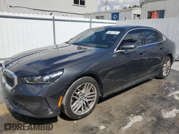 2024 BMW 5 Series 530i with VIN WBA43FJ0XRCR49428, listed as a Copart auction lot 46817345 with 22,219 mi miles and Clean Title. Bid and sale history available at carsss.com. Image 1.