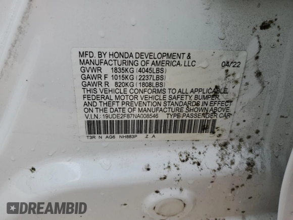 2022 Acura ILX Premium with VIN 19UDE2F87NA008546, listed as a Copart auction lot 49959585 with 20,626 mi miles and Non repairable. Bid and sale history available at DreamBid. Image 13.