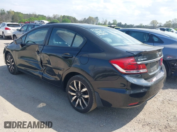 2015 Honda Civic Sedan EX-L with VIN 2HGFB2F93FH502464, listed as a IAAI auction lot 41956027 with 210,489 mi miles. Bid and sale history available at carsss.com. Image 3.
