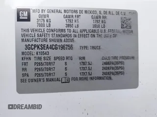2012 Chevrolet Silverado 1500 LT with VIN 3GCPKSEA4CG196756, listed as a IAAI auction lot 41678088 with 177,984 mi miles and . Bid and sale history available at DreamBid. Image 9.