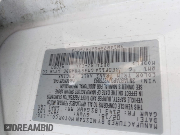 2018 Nissan Sentra S with VIN 3N1AB7AP0JY276093, listed as a IAAI auction lot 41132183 with 111,995 mi miles and . Bid and sale history available at DreamBid. Image 9.