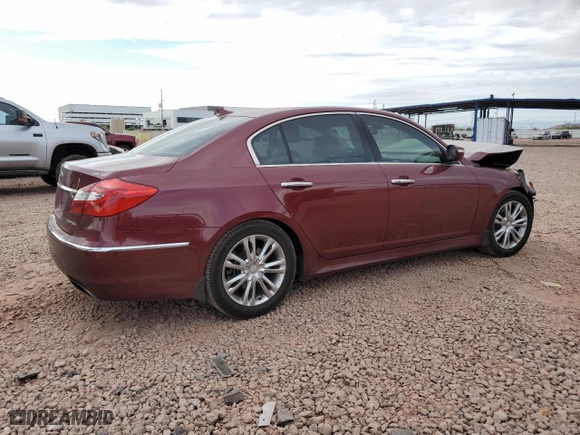 2013 Hyundai Genesis 3.8L with VIN KMHGC4DDXDU223649, listed as a Copart auction lot 51178495 with 182,237 mi miles and Salvage Title. Bid and sale history available at carsss.com. Image 3.
