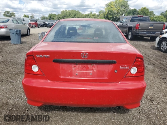 2005 Honda Civic Cpe VP SSRS with VIN 1HGEM22355L011564, listed as a Copart auction lot 70417094 with 172,571 mi miles and Salvage Title. Bid and sale history available at carsss.com. Image 6.