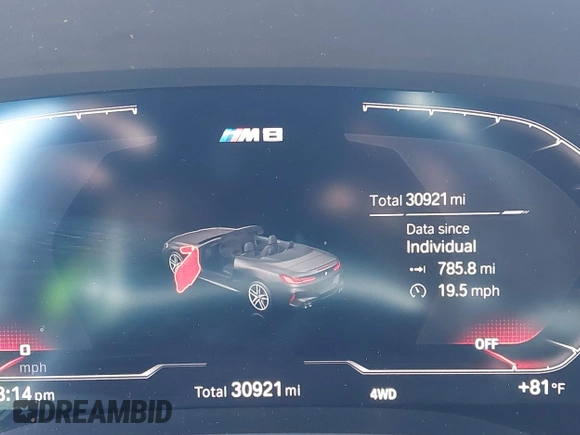 2020 BMW M8 Competition z VIN WBSDZ0C0XLCD28138, wystawiony jako IAAI lot #42339303 z przebiegiem 30 298 mil mil oraz . Historia ofert i sprzedaży dostępna na DreamBid. Obrazek 15.