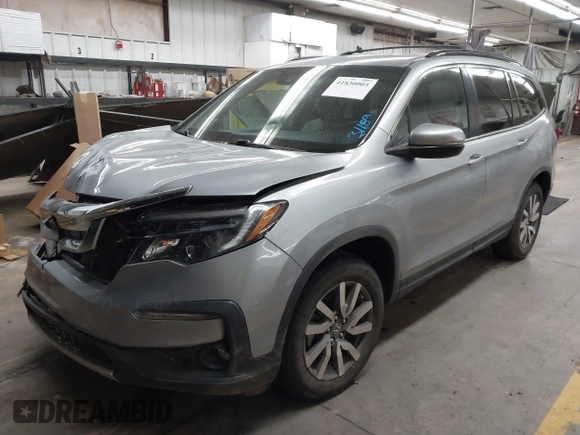 2021 Honda Pilot EX-L with VIN 5FNYF5H52MB022782, listed as a IAAI auction lot 41830003 with 39,945 mi miles. Bid and sale history available at carsss.com. Image 2.