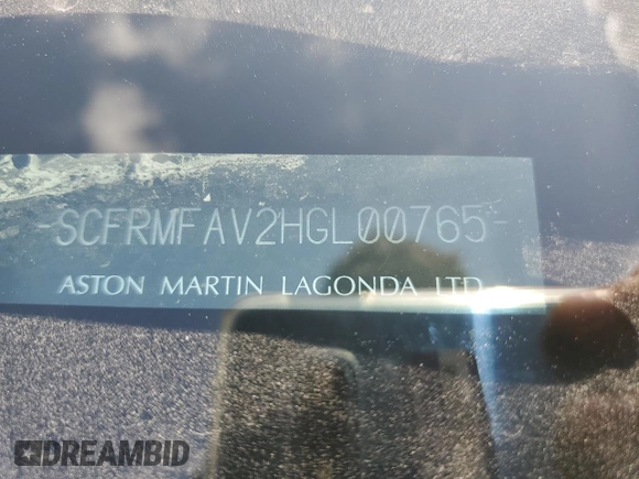 2017 Aston Martin DB11 z VIN SCFRMFAV2HGL00765, wystawiony jako Copart lot #55667215 z przebiegiem Nie podano mil oraz Nie do naprawy. Historia ofert i sprzedaży dostępna na DreamBid. Obrazek 12.