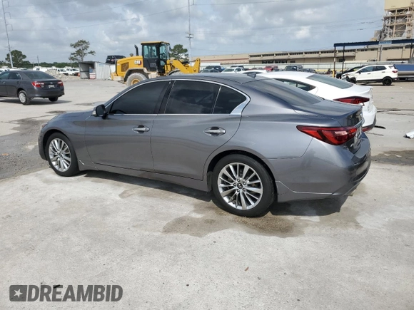2023 Infiniti Q50 Luxe z VIN JN1EV7BR2PM541987, wystawiony jako Copart lot #53506195 z przebiegiem 65 202 mil mil oraz Szkoda całkowita • Salvage title. Historia ofert i sprzedaży dostępna na DreamBid. Obrazek 2.