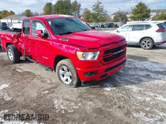 2020 Ram 1500 Big Horn with VIN 1C6SRFBT5LN175643, listed as a IAAI auction lot 41288854 with 56,732 mi miles. Bid and sale history available at carsss.com. Image 1.