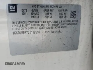 2012 Cadillac CTS Performance with VIN 1G6DL5E37C0119518, listed as a Copart auction lot 43238225 with 102,195 mi miles and Clean title. Bid and sale history available at DreamBid. Image 14.