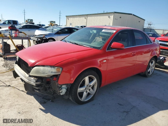 2005 Audi A4 2.0T with VIN WAUDF78E55A525157, listed as a Copart auction lot 70908984 with 190,783 mi miles and Salvage Title. Bid and sale history available at carsss.com. Image 1.