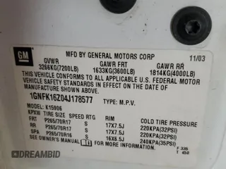 2004 Chevrolet Suburban LS with VIN 1GNFK16Z04J178577, listed as a Copart auction lot 47387085 with 218,227 mi miles and Salvage Title. Bid and sale history available at carsss.com. Image 14.