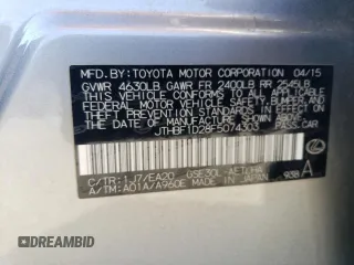 2015 Lexus IS 250 with VIN JTHBF1D28F5074303, listed as a Copart auction lot 46207705 with 101,745 mi miles and Salvage Title. Bid and sale history available at DreamBid. Image 12.