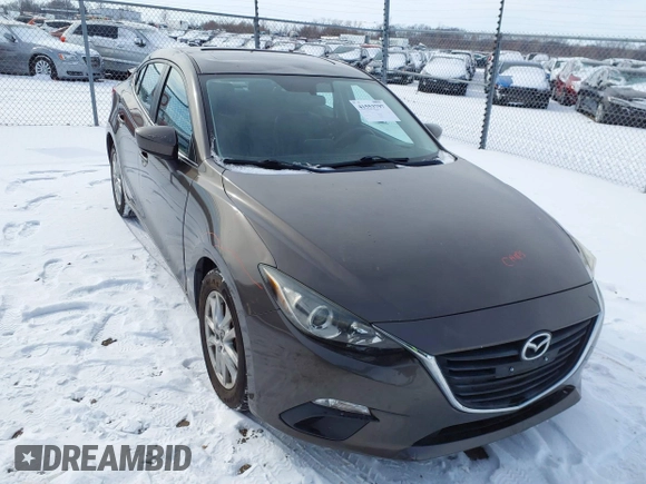 2014 Mazda 3 i Grand Touring with VIN JM1BM1W72E1112887, listed as a IAAI auction lot 41553797 with 85,325 mi miles and . Bid and sale history available at carsss.com. Image 1.