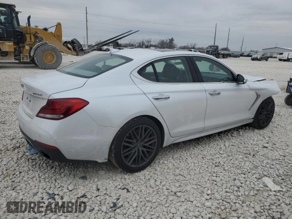 2019 Genesis G70 Dynamic with VIN KMTG34LE3KU014251, listed as a Copart auction lot 87297734 with 97,705 mi miles and Salvage Title. Bid and sale history available at DreamBid. Image 3.