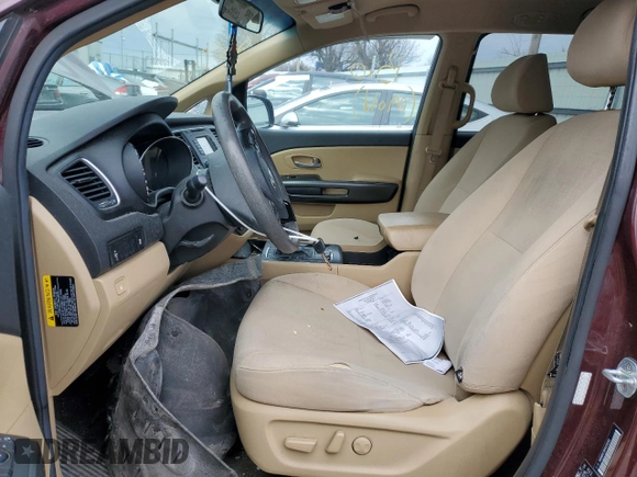 2017 Kia Sedona LX with VIN KNDMB5C16H6226582, listed as a Copart auction lot 47476845 with 163,479 mi miles and Salvage Title. Bid and sale history available at carsss.com. Image 7.