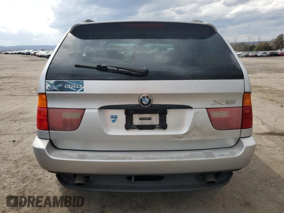 2001 BMW X5 3.0i with VIN WBAFA53561LM75340, listed as a Copart auction lot 51301545 with 0 mi miles and Salvage Title. Bid and sale history available at carsss.com. Image 6.