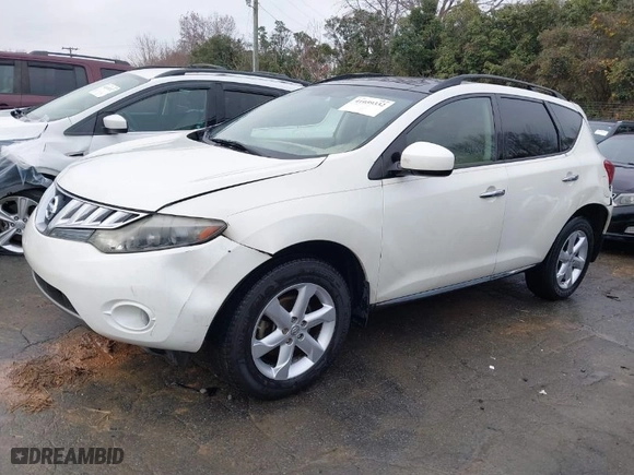 2009 Nissan Murano S with VIN JN8AZ18U09W027706, listed as a IAAI auction lot 41059332 with 197,968 mi miles. Bid and sale history available at carsss.com. Image 2.