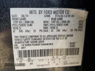 2015 Ford Explorer XLT with VIN 1FM5K7D85FGA64362, listed as a Copart auction lot 50037985 with 169,622 mi miles and Non Repairable. Bid and sale history available at carsss.com. Image 13.