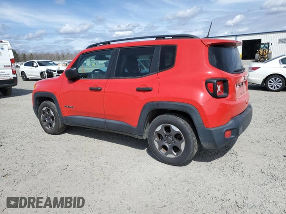 2018 Jeep Renegade Sport with VIN ZACCJAAB4JPG69884, listed as a Copart auction lot 47015425 with 127,862 mi miles and Salvage Title. Bid and sale history available at DreamBid. Image 2.