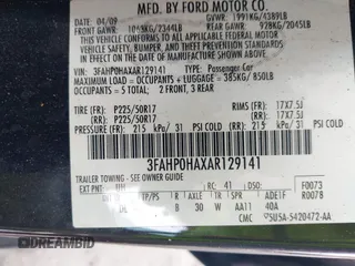 2010 Ford Fusion SE with VIN 3FAHP0HAXAR129141, listed as a IAAI auction lot 42224340 with 101,729 mi miles and . Bid and sale history available at DreamBid. Image 9.