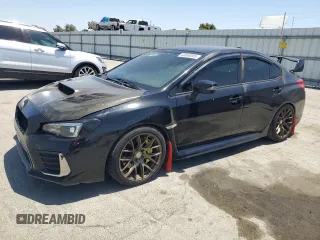 2018 Subaru WRX STI with VIN JF1VA2M64J9839455, listed as a Copart auction lot 60698505 with Not provided miles and Salvage title. Bid and sale history available at DreamBid. Image 1.