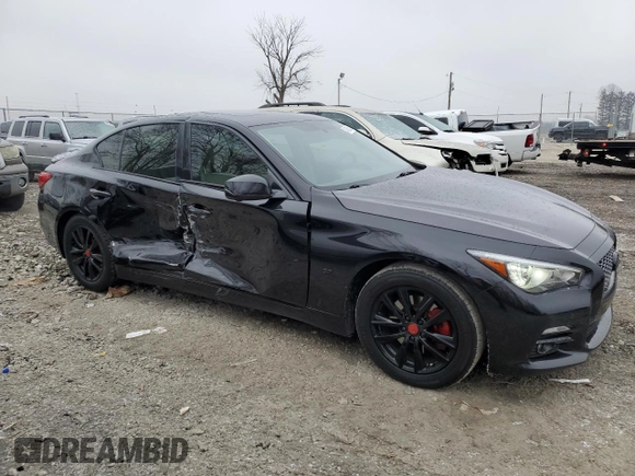 2014 Infiniti Q50 Premium with VIN JN1BV7AP1EM674093, listed as a Copart auction lot 45062485 with 116,228 mi miles and Salvage Title. Bid and sale history available at carsss.com. Image 4.