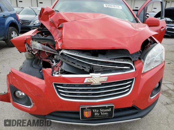 2015 Chevrolet Trax LTZ with VIN 3GNCJTSB6FL233488, listed as a Copart auction lot 83997814 with 84,620 mi miles and Salvage Title. Bid and sale history available at carsss.com. Image 11.