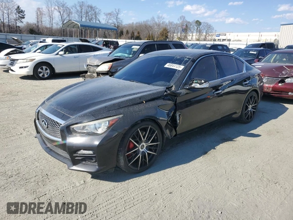 2014 Infiniti Q50 Premium z VIN JN1BV7AP5EM671861, wystawiony jako Copart lot #46844125 z przebiegiem 132 124 mil mil oraz Szkoda całkowita • Salvage title. Historia ofert i sprzedaży dostępna na DreamBid. Obrazek 1.