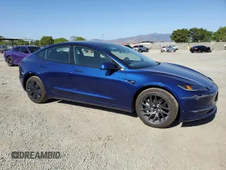 2025 Tesla Model 3 Long Range with VIN 5YJ3E1EA6SF935839, listed as a Copart auction lot 57665785 with 5,996 mi miles and Salvage title. Bid and sale history available at DreamBid. Image 4.