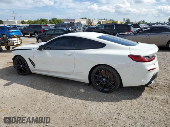 2020 BMW 8 Series 840i with VIN WBAAE2C08LCD42067, listed as a Copart auction lot 71272633 with 30,836 mi miles and Salvage Title. Bid and sale history available at carsss.com. Image 2.