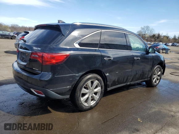 2014 Acura MDX Advance with VIN 5FRYD4H83EB041321, listed as a Copart auction lot 53057295 with Not Provided miles and Salvage Title. Bid and sale history available at DreamBid. Image 3.